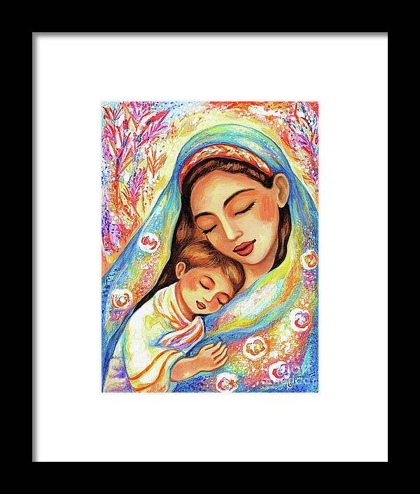 Mother And Child Framed Print featuring the painting Inner Silence by Eva Campbell