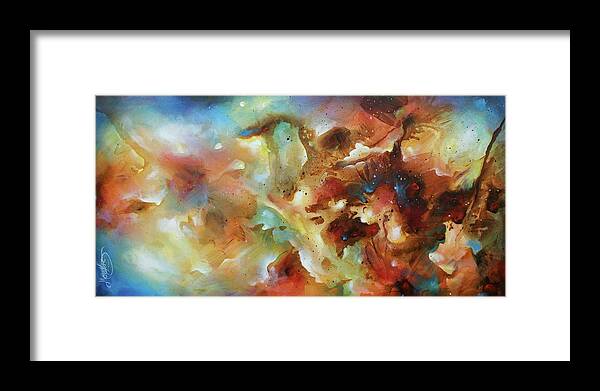 Abstract Framed Print featuring the painting Outside In by Michael Lang