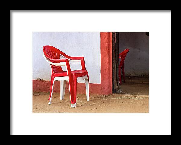 Red Chair Framed Print featuring the photograph Inside Outside by Prakash Ghai