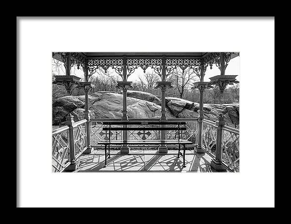 Black And White Framed Print featuring the photograph Inside the Ladies Pavilion by Cornelis Verwaal