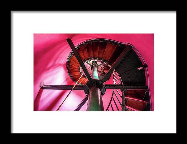 Architecture Framed Print featuring the photograph Inside The Lighthouse by Sandra Foyt