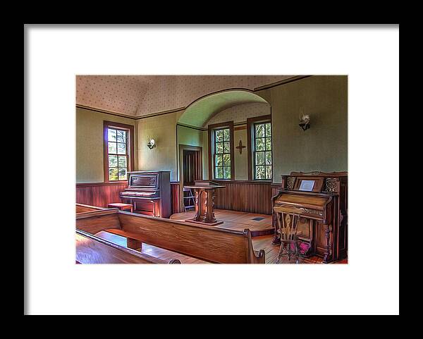  Framed Print featuring the photograph Inside The Oysterville Church by Thom Zehrfeld
