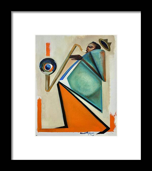 Jazz Framed Print featuring the painting Interboogieology by Martel Chapman