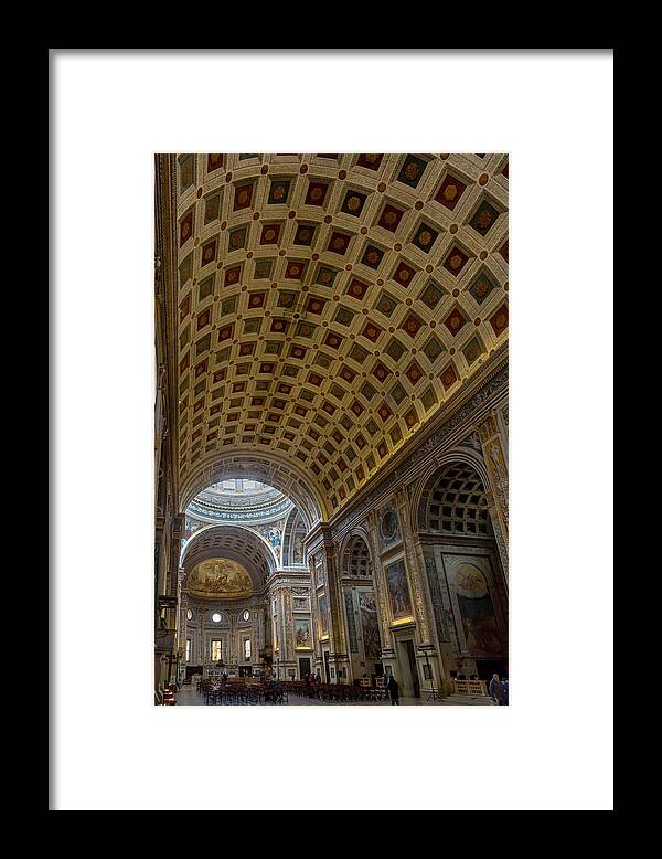 Italy Framed Print featuring the photograph Interior of Basilica of Sant Andrea in Mantua by W Chris Fooshee