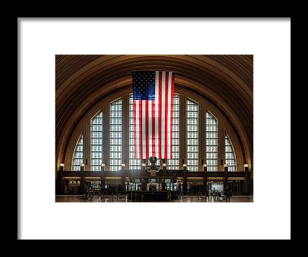 Interior Union Terminal Station Cincinnati Framed Print featuring the photograph Interior Union Terminal Station Cincinnati by Sharon Popek