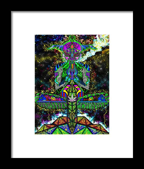 Visionary Framed Print featuring the mixed media InterStellar Toker by Myztico Campo