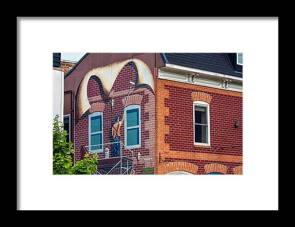 Mural Framed Print featuring the photograph Intriguing mural art in Smith Falls, Ontario by Tatiana Travelways