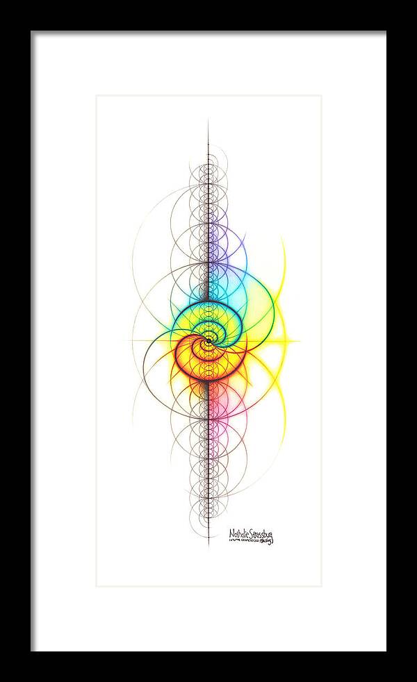 Wave Framed Print featuring the drawing Intuitive Geometry Spectrum Wave Yin Yang Art by Nathalie Strassburg