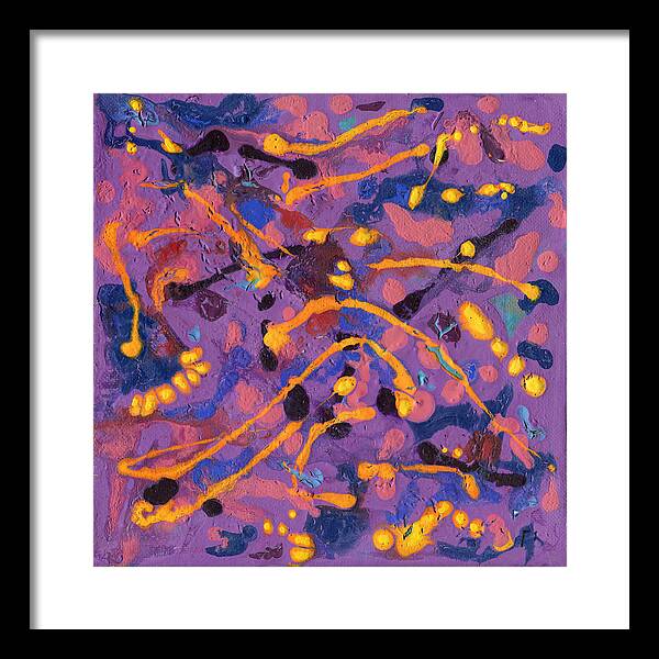 Iota 38 Framed Print featuring the painting Iota 38 abstract by Sensory Art House