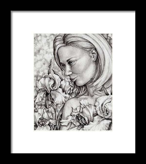 Fairy Framed Print featuring the drawing Iris by Shana Rowe Jackson