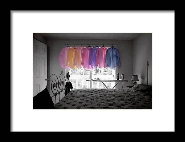 Shirts Framed Print featuring the photograph Ironing Adds Color to a Room by Wayne King