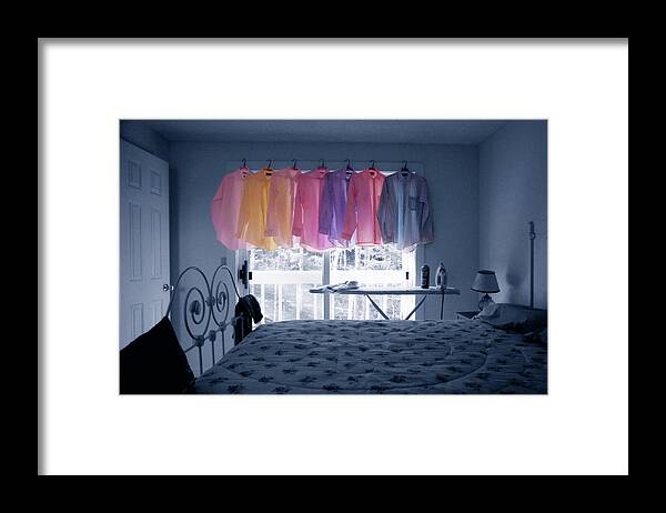 Shirts Framed Print featuring the photograph Ironing Use to Make Me Blue by Wayne King