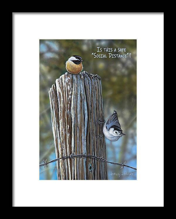 Social Distance Framed Print featuring the painting Is this a safe social distance? by Anthony J Padgett