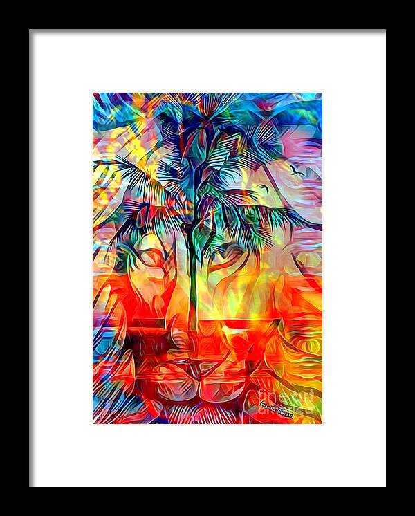  Framed Print featuring the mixed media Island Lion by Fania Simon