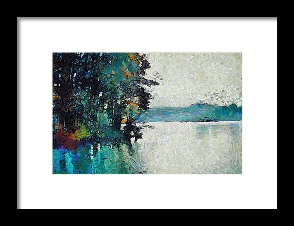 Island Framed Print featuring the mixed media Island on Lake Arthur by Christopher Reed