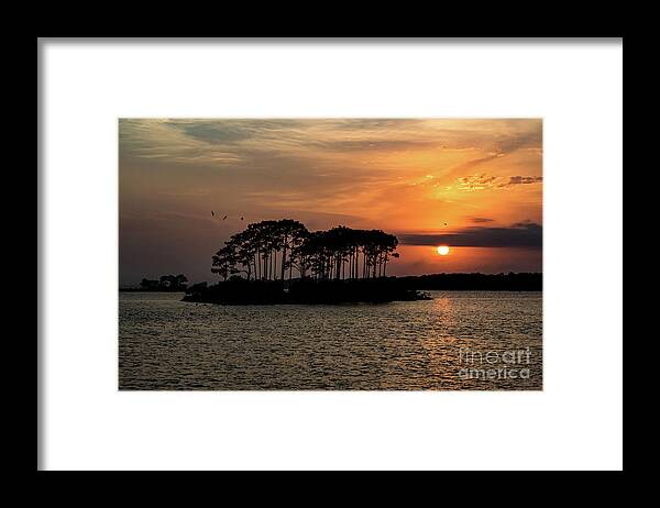 Island Framed Print featuring the photograph Island Orange Sunset by Beachtown Views