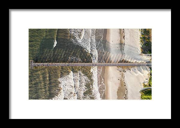 Isle Of Palms Framed Print featuring the photograph Isle of Palms Pier Morning Shadow by Donnie Whitaker