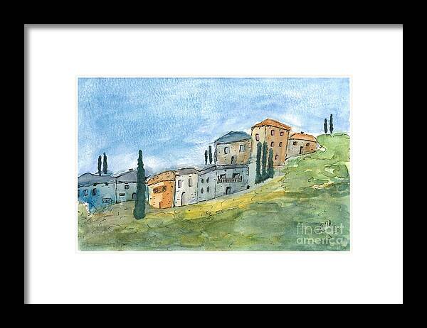 Water Framed Print featuring the painting Italiano by Loretta Coca