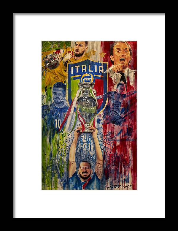 Italy Framed Print featuring the painting Italy Euro Cup 2020 Champions by David Arrigo