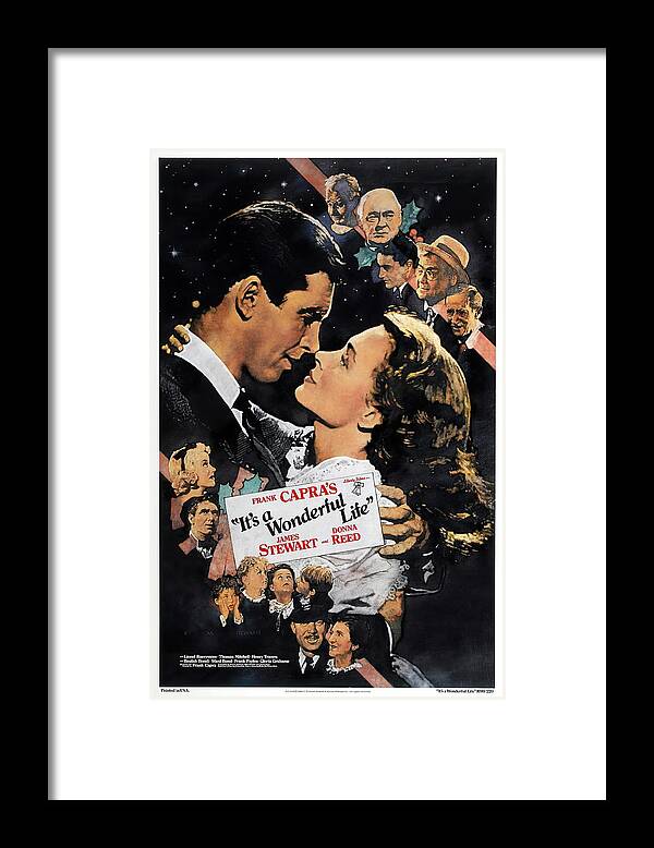 Synopsis Framed Print featuring the mixed media ''It's a Wonderful Life'', 1946 by Movie World Posters