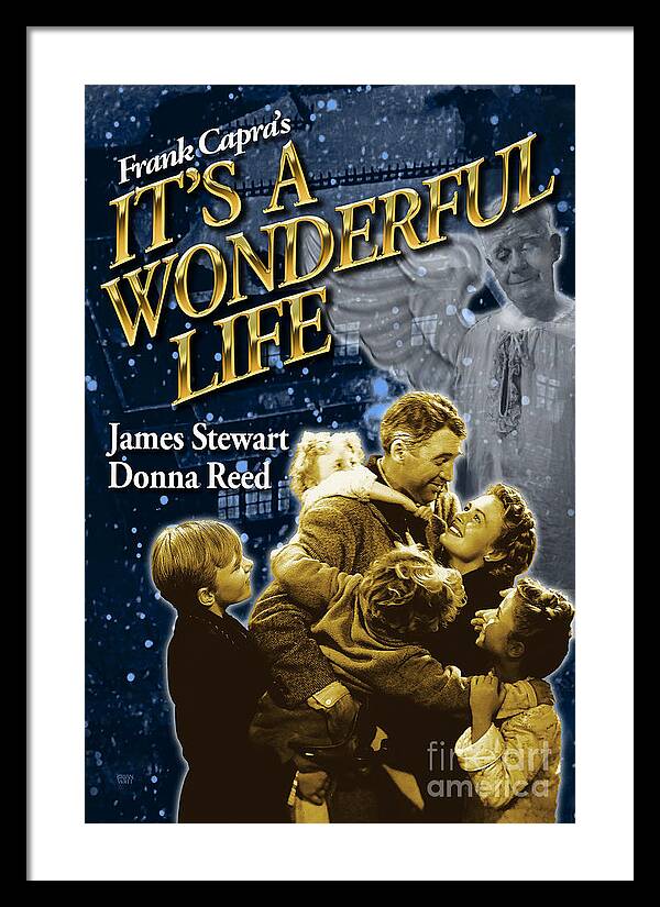 Frank Capra Framed Print featuring the photograph It's A Wonderful Life Movie Poster Vertical by Brian Watt