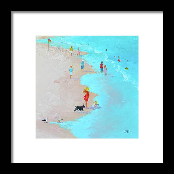 Beach Framed Print featuring the painting It's summer again by Jan Matson