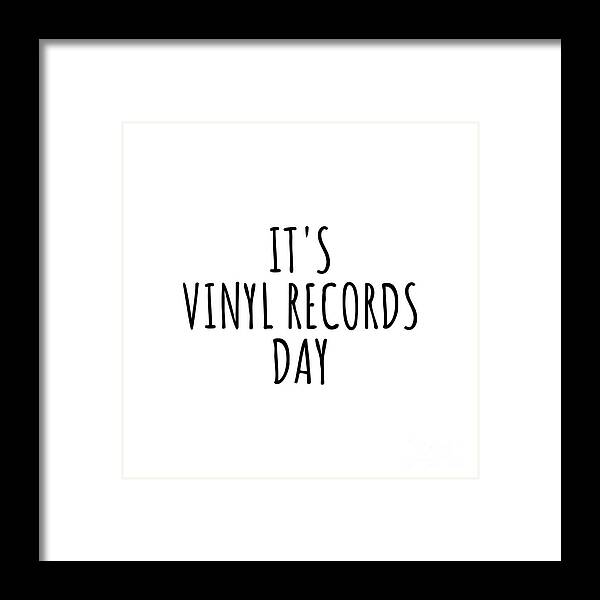Vinyl Records Gift Framed Print featuring the digital art It's Vinyl Records Day by Jeff Creation