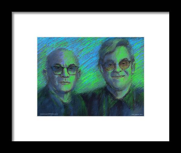 Elton John Framed Print featuring the digital art Ive Forgotten If Theyre Green Or Theyre Blue by Larry Whitler