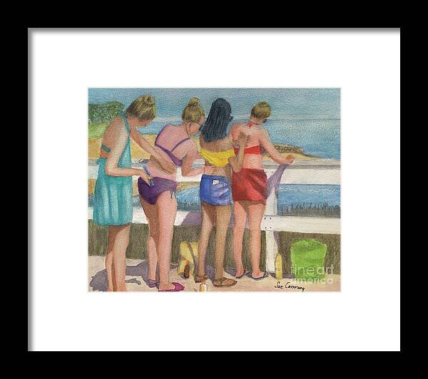 Ocean Framed Print featuring the painting I've Got Your Back by Sue Carmony