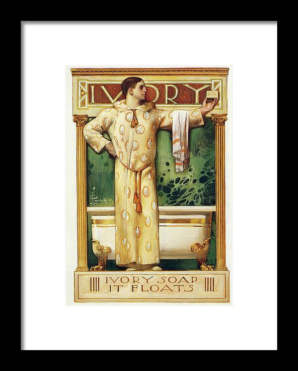 J. C. Leyendecker Framed Print featuring the painting Ivory Soap it Floats, Ivory Magazine, 1900 by Joseph Christian Leyendecker