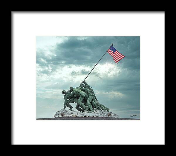 Iwo Jima Memorial Framed Print featuring the photograph Iwo Jima Memorial by Jurgen Lorenzen