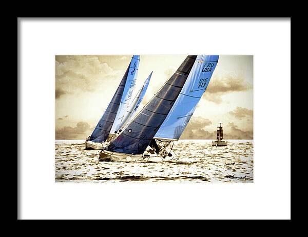 Color Framed Print featuring the photograph J Boats 1 by Alan Hausenflock