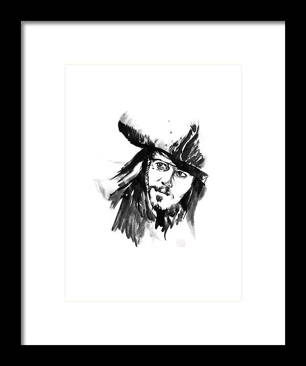 Jack Sparrow Framed Print featuring the painting Jack Sparrow by Pechane Sumie