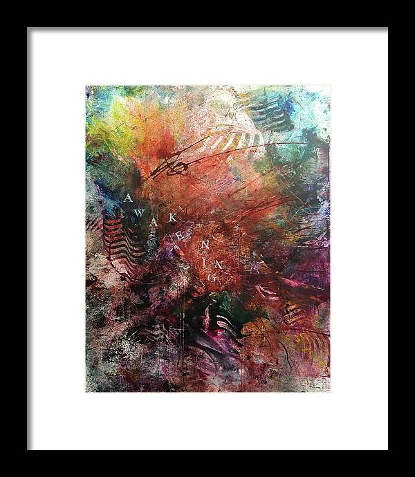 Abstract Art Framed Print featuring the painting Jackal Magic Dreams by Rodney Frederickson