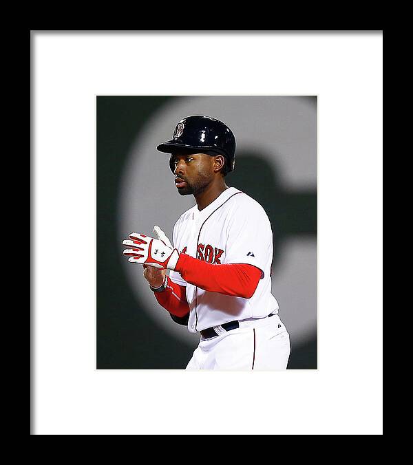 American League Baseball Framed Print featuring the photograph Jackie Bradley by Jared Wickerham