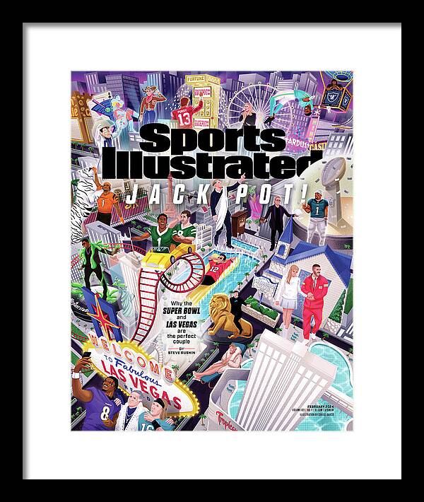 Published Framed Print featuring the photograph Jackpot - Super Bowl LVIII Preview Issue Cover by Sports Illustrated