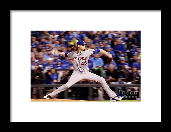 Jacob Degrom Framed Print featuring the photograph Jacob Degrom by Christian Petersen