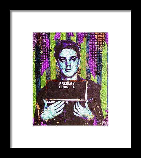 Elvis Framed Print featuring the painting Jailhouse Rock alternate by Bobby Zeik