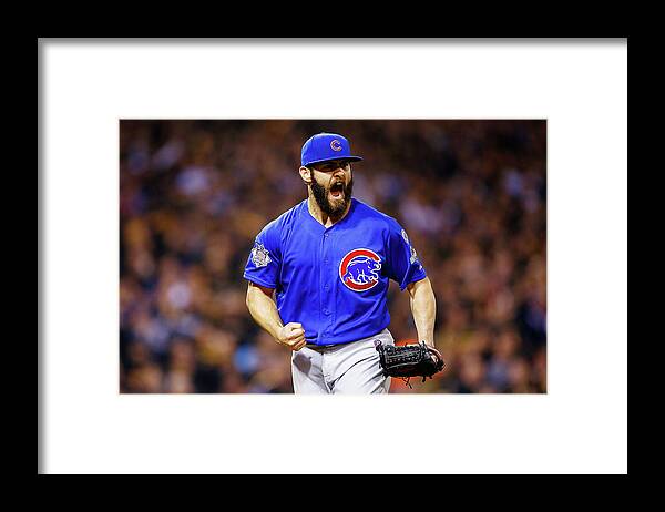 Playoffs Framed Print featuring the photograph Jake Arrieta by Jared Wickerham