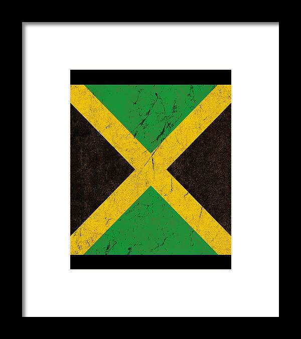 Funny Framed Print featuring the digital art Jamaica Flag by Flippin Sweet Gear