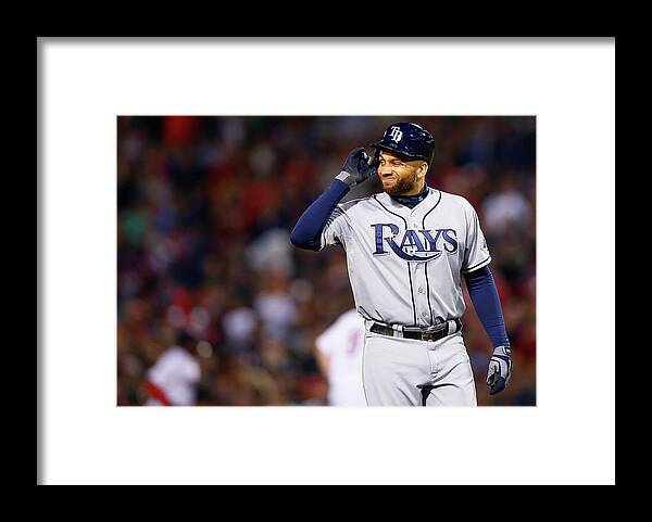 Double Play Framed Print featuring the photograph James Loney by Jared Wickerham
