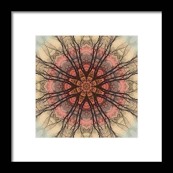 Mandala Framed Print featuring the digital art January Sunrise Mandala by Beth Sawickie