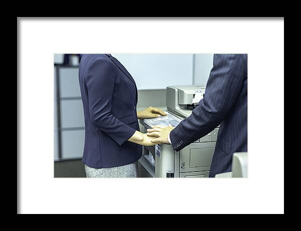 Working Framed Print featuring the photograph Japanese business man by Tony Studio