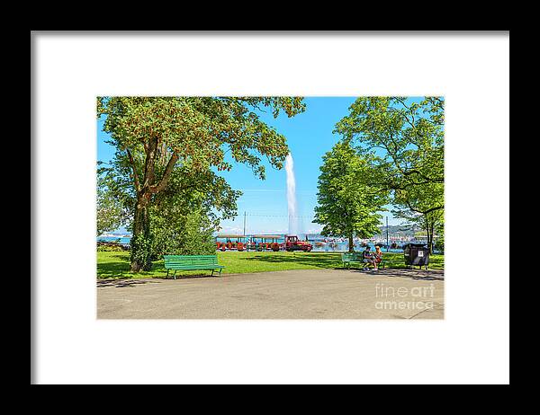 Geneva Framed Print featuring the photograph Jardin Anglais Geneva by Benny Marty
