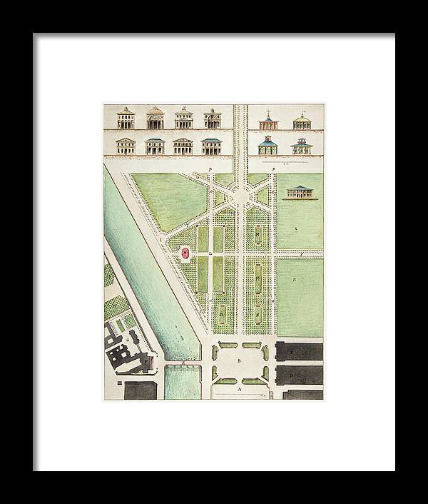 Jardin Public Framed Print featuring the drawing Jardin Public, Champs Elysees by Charles Motte