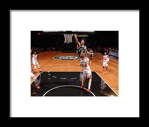 Nba Pro Basketball Framed Print featuring the photograph Jarrett Allen and Drazen Petrovic by Jesse D. Garrabrant