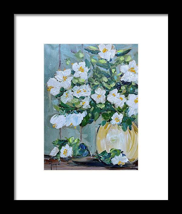 Jasmine Framed Print featuring the painting Jasmine by Roxy Rich