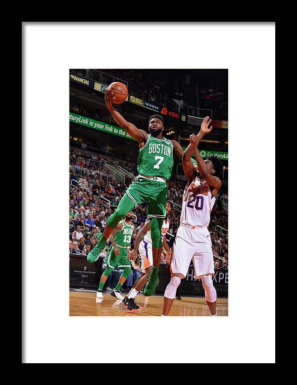 Nba Pro Basketball Framed Print featuring the photograph Jaylen Brown by Barry Gossage
