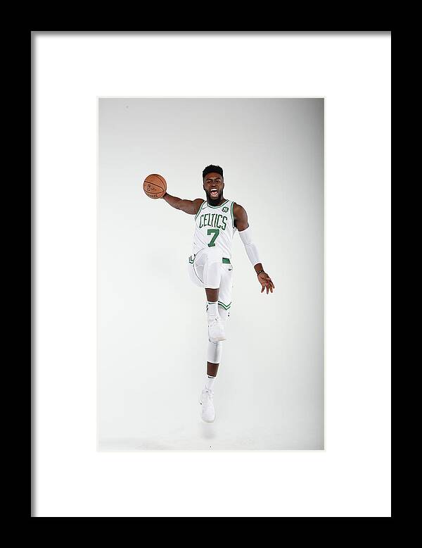 Media Day Framed Print featuring the photograph Jaylen Brown by Brian Babineau