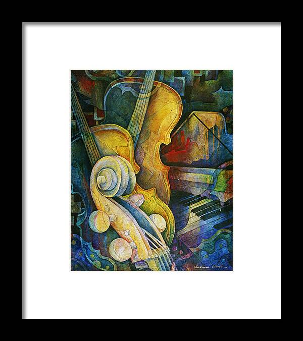 Susanne Clark Framed Print featuring the painting Jazzy Cello by Susanne Clark